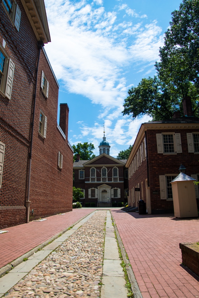 cobblestone walkway, Carpenter's hall, old city, revolutionary, 1776, Freedom, Independence  